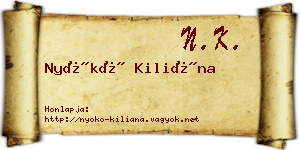 Nyókó Kiliána névjegykártya